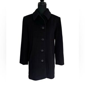 Calvin Klein Vintage Black Pea Coat Jacket - Size 8 Medium